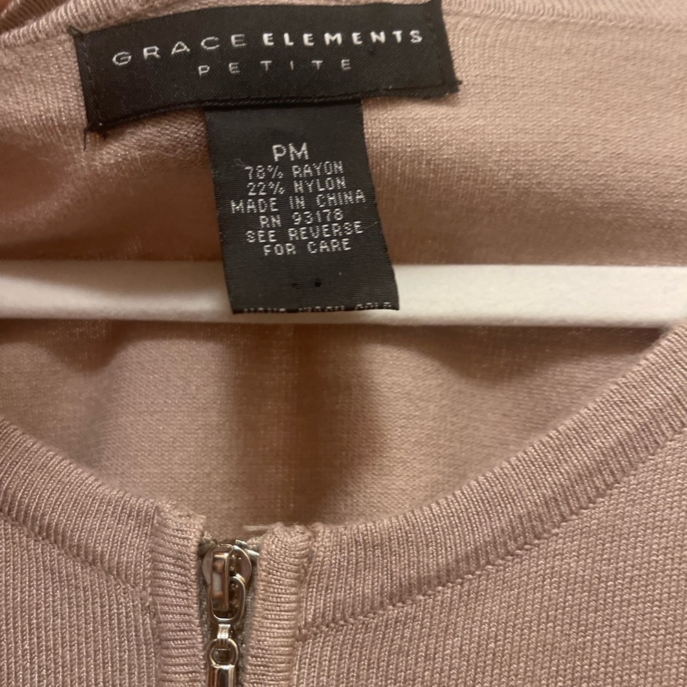 Grace Elements Knit Top Taupe Petite Medium - Picture 4 of 6